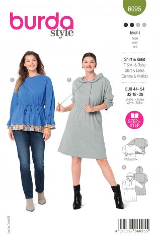 Burda 6095 Shirt, Kleid 44-54 (PLUS) 